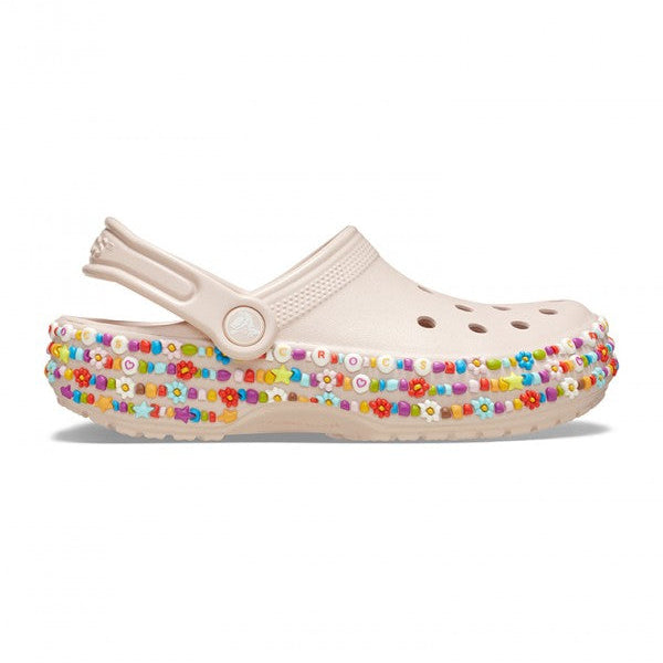 Crocs Girls Classic Beaded Band Clog T Quartz