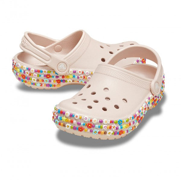 Crocs Girls Classic Beaded Band Clog T Quartz