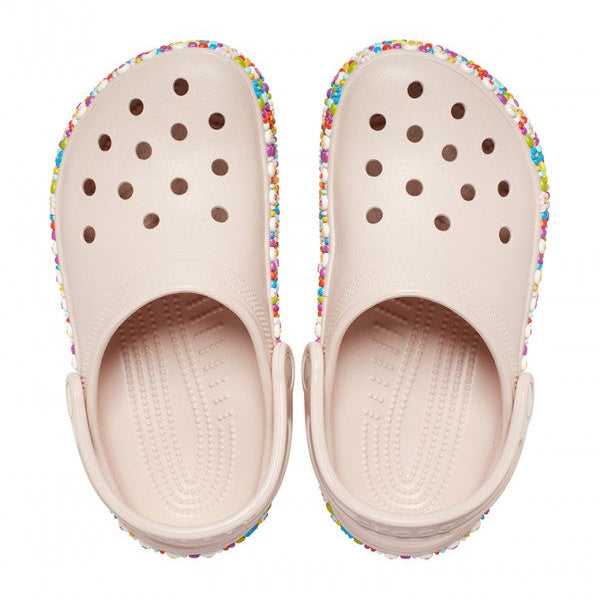Crocs Girls Classic Beaded Band Clog T Quartz