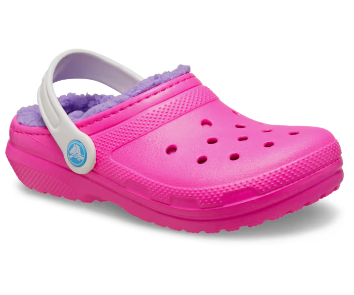 Pink fuzz crocs online