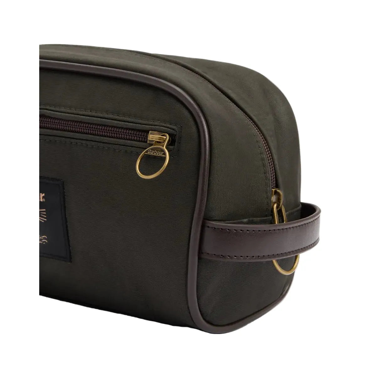 Barbour Mens Wax Washbag Olive/Beacon