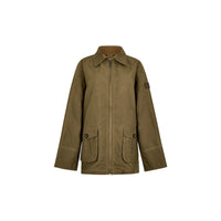 Dubarry Womens Wax Cotton Utility Jacket Dark Green