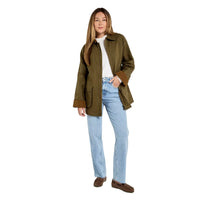 Dubarry Womens Wax Cotton Utility Jacket Dark Green