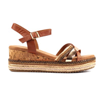 Lunar women's tan sandal with buckle