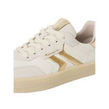Tamaris women's white and gold lace-up shoe