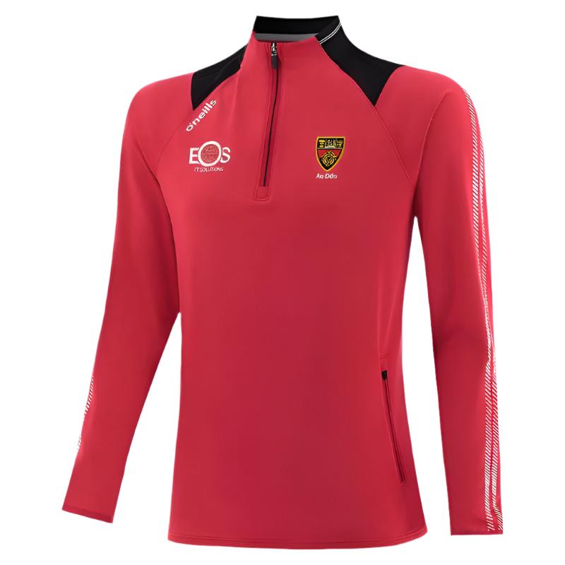 O'Neills Kids Top Down GAA Dynamo Brushed 1/2 Zip Red/Black/White