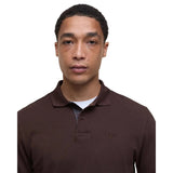 Barbour Mens Polo Shirt Essential LS Tartan Pique Dark Oak