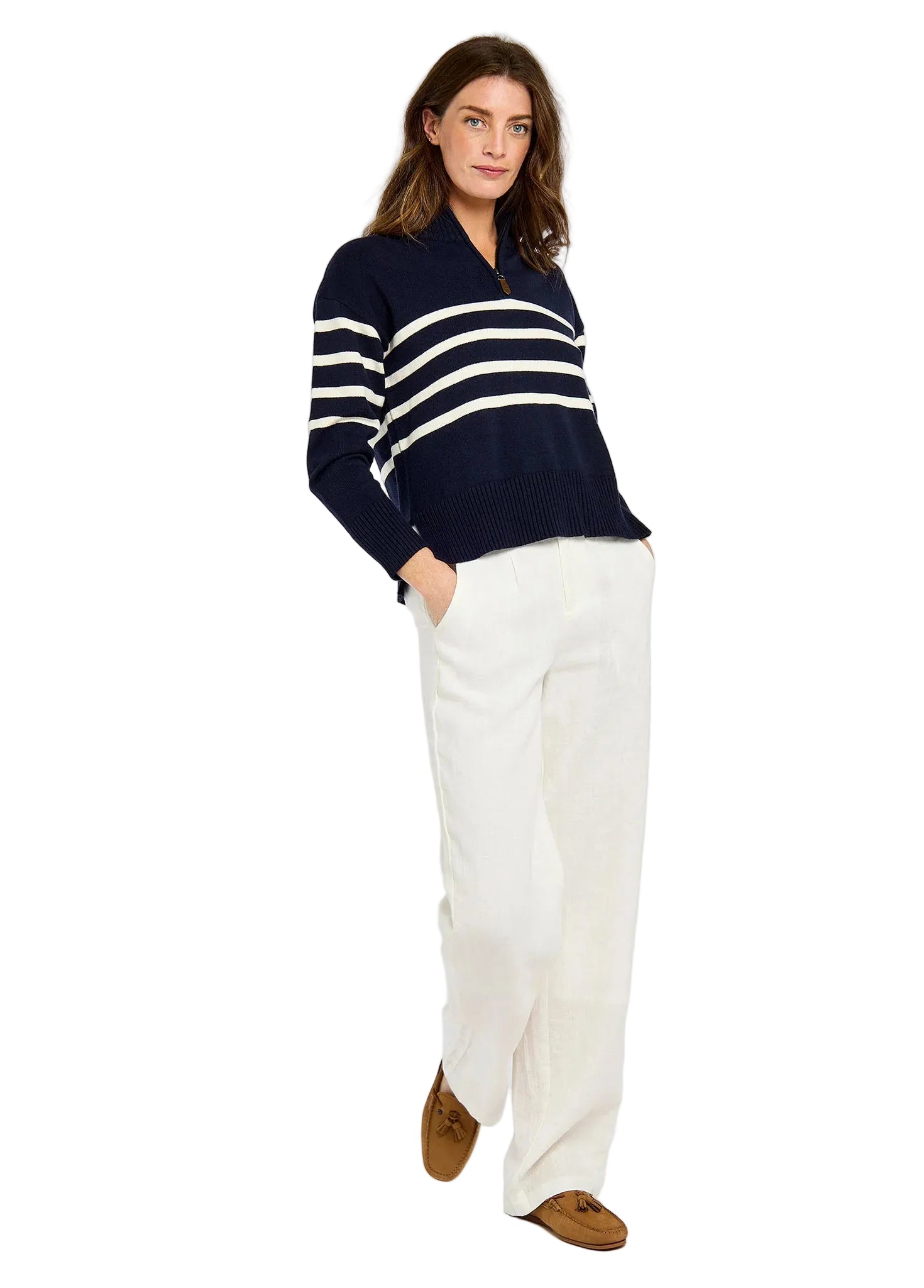 Dubarry Womens Zip Neck Sweater Fonthill Navy