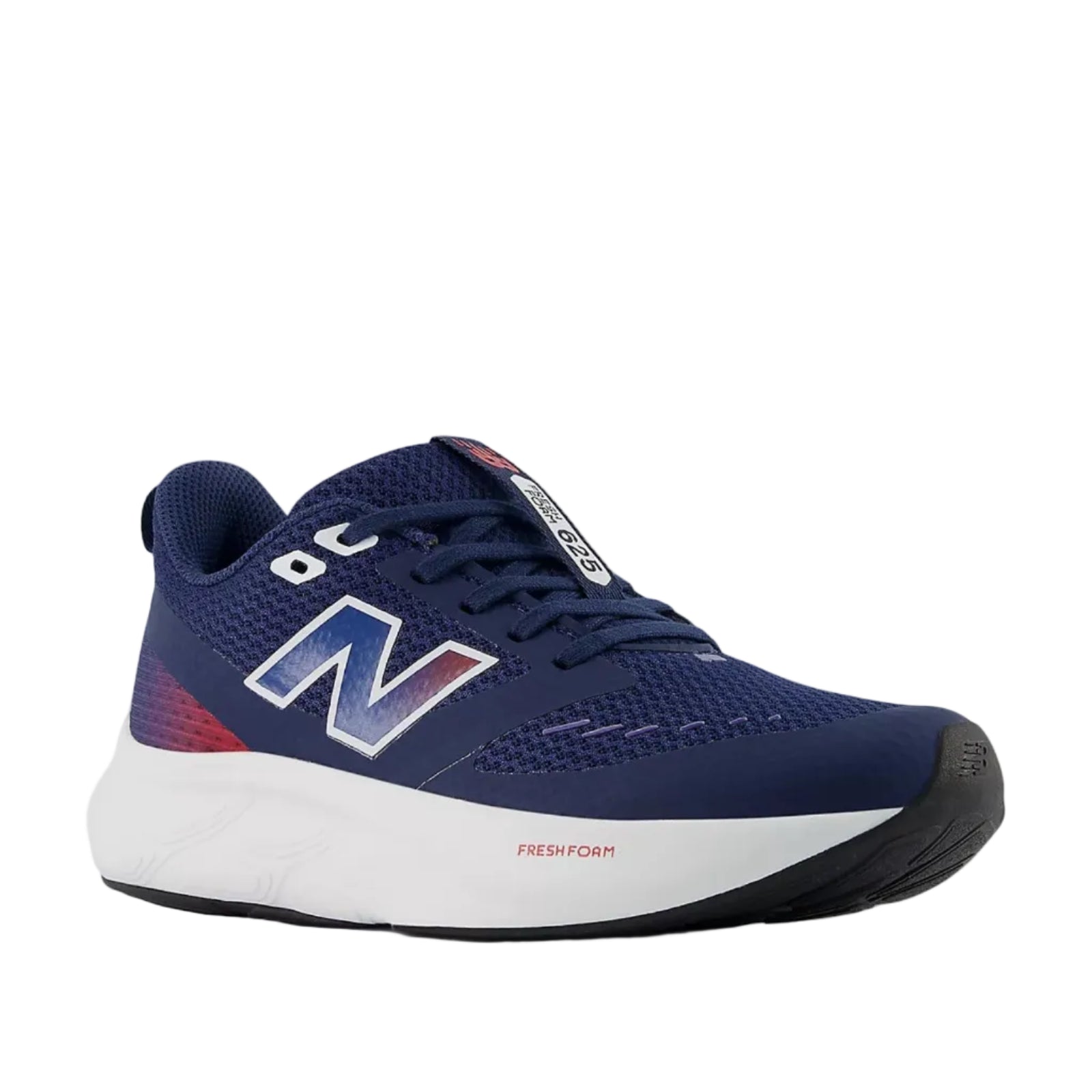 New Balance kids' navy and red lace-up trainer