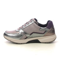 Gabor women's silver suede lace-up trainer