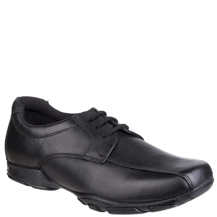Hush Puppies Boys School Shoe Vincente Black Leather