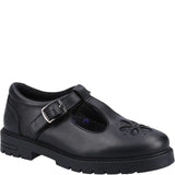 Hush Puppies Girls School Shoe Fiona Junior Black Leather