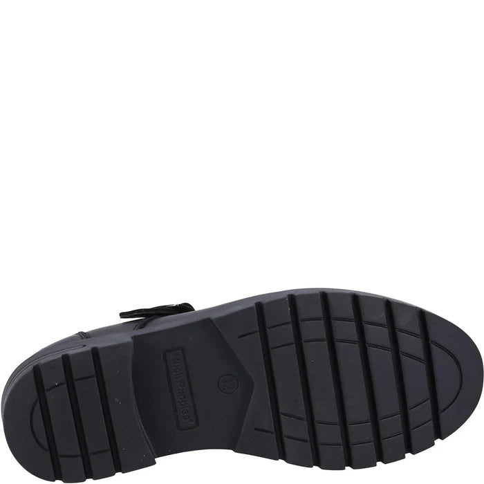 Hush Puppies Girls School Shoe Fiona Junior Black Leather