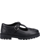 Hush Puppies Girls School Shoe Fiona Junior Black Leather