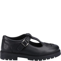 Hush Puppies Girls School Shoe Fiona Junior Black Leather