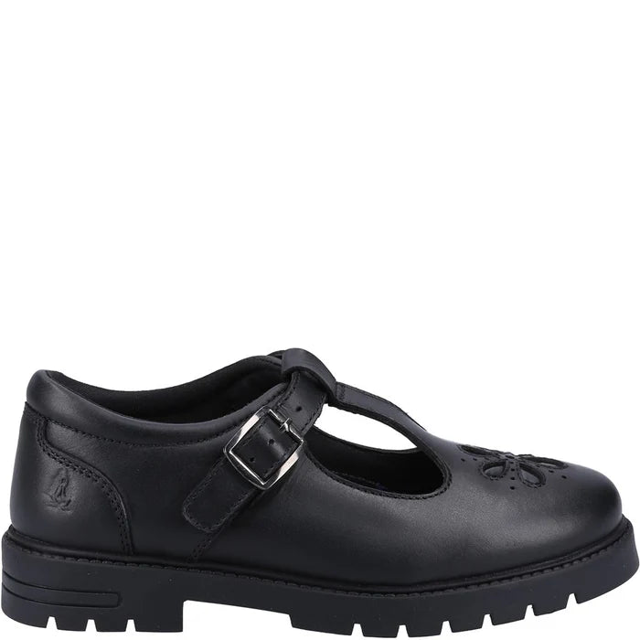 Hush Puppies Girls School Shoe Fiona Junior Black Leather