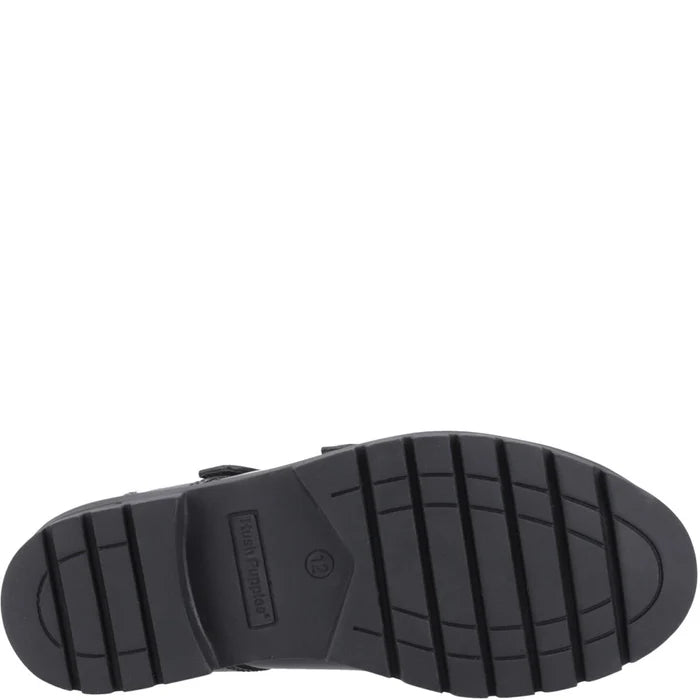 Hush Puppies Girls School Shoe Ella Patent Senior Black