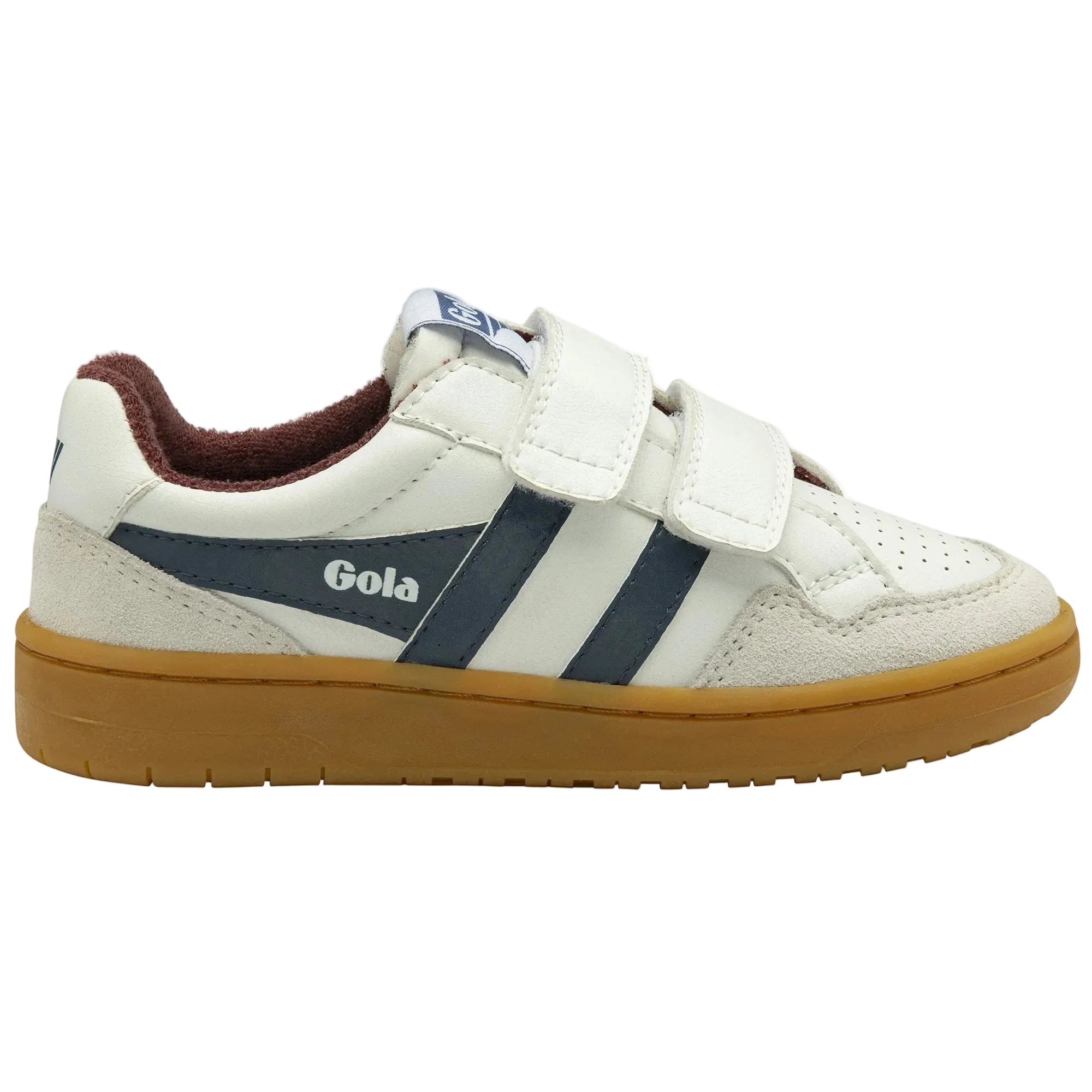 Gola Kids Trainer Eagle Strap White/Moonlight/Burgundy/Gum