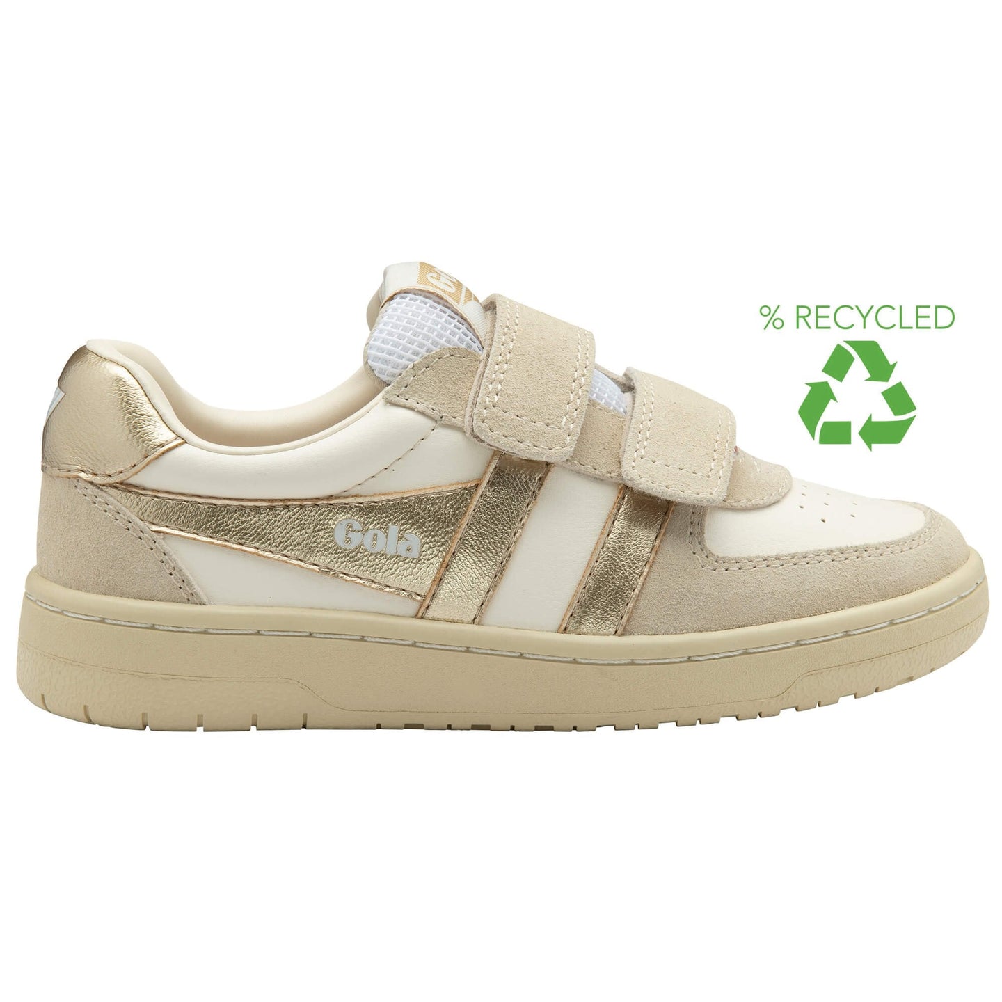 Gola Kids Trainer Hawk Mirror Strap Off White/Gold