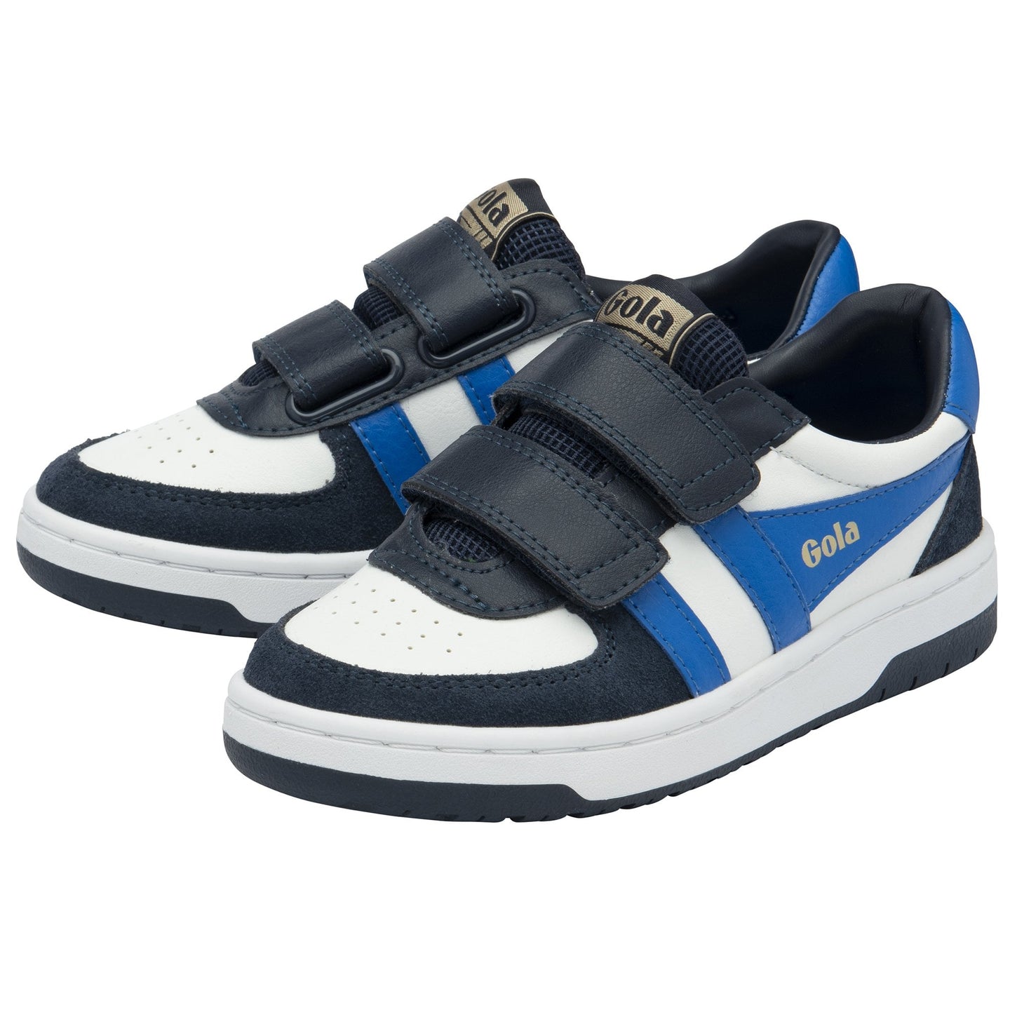 Gola Boys Trainer Hawk Strap White/Navy/Blue