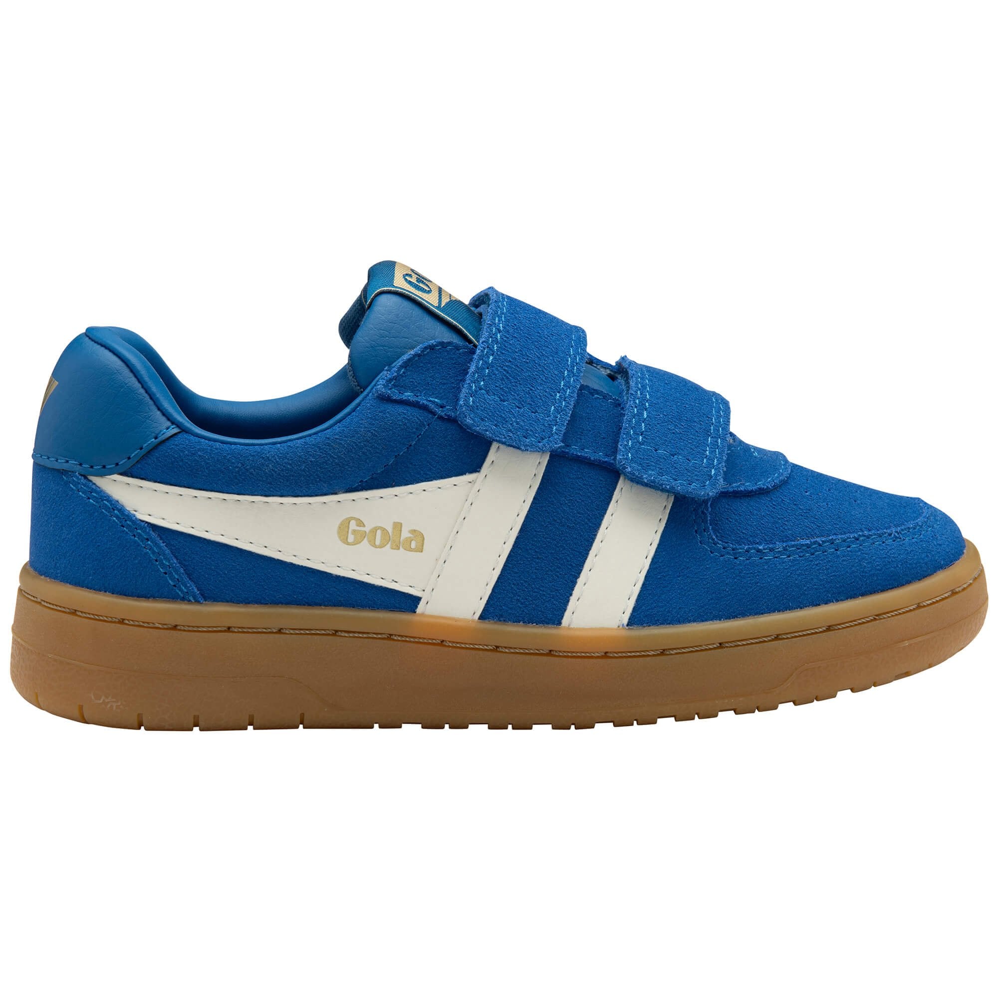 Gola Kids Trainer Hawk Suede Strap Marine Blue/Off White/Gum