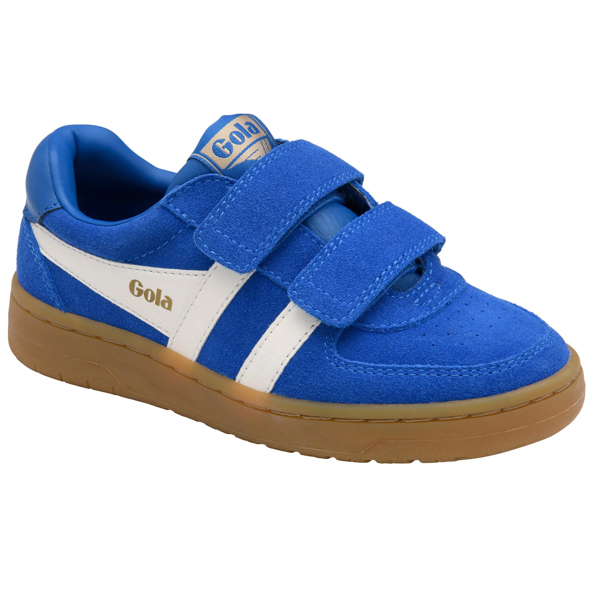Gola Kids Trainer Hawk Suede Strap Marine Blue/Off White/Gum