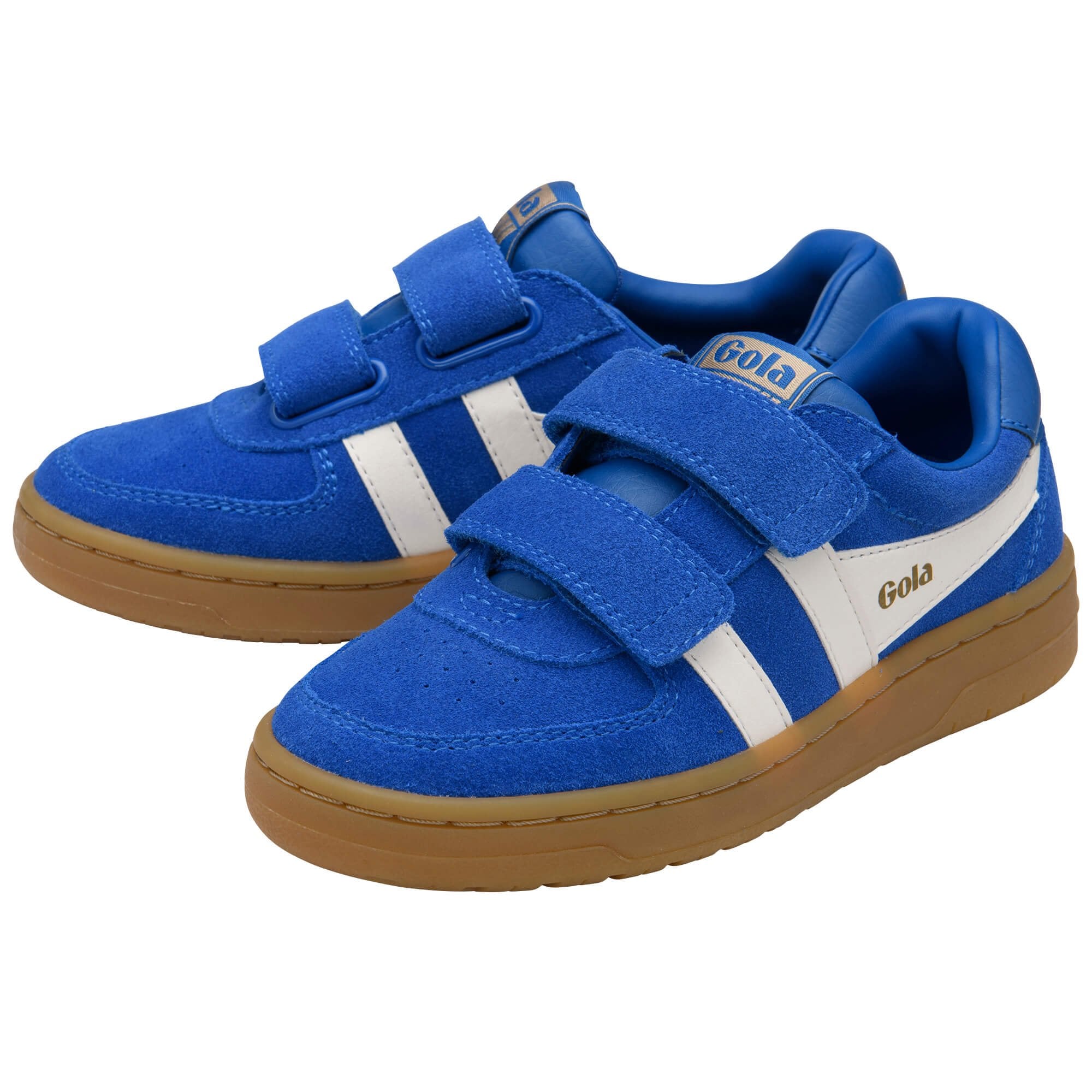 Gola Kids Trainer Hawk Suede Strap Marine Blue/Off White/Gum