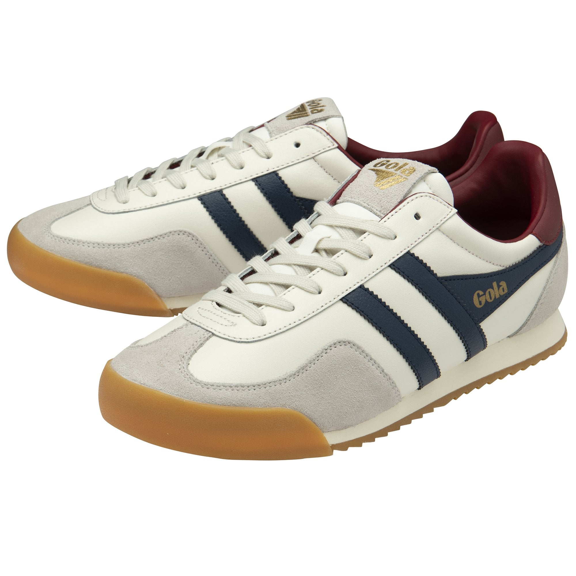 Gola Mens Trainer Europa Leather Off White/Navy/Deep Red