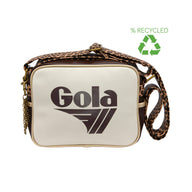 Gola Classics Micro Redford Leopard Messenger Bag Dark Brown/Ecru/Gold