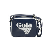 Gola navy and white faux leather messenger bag