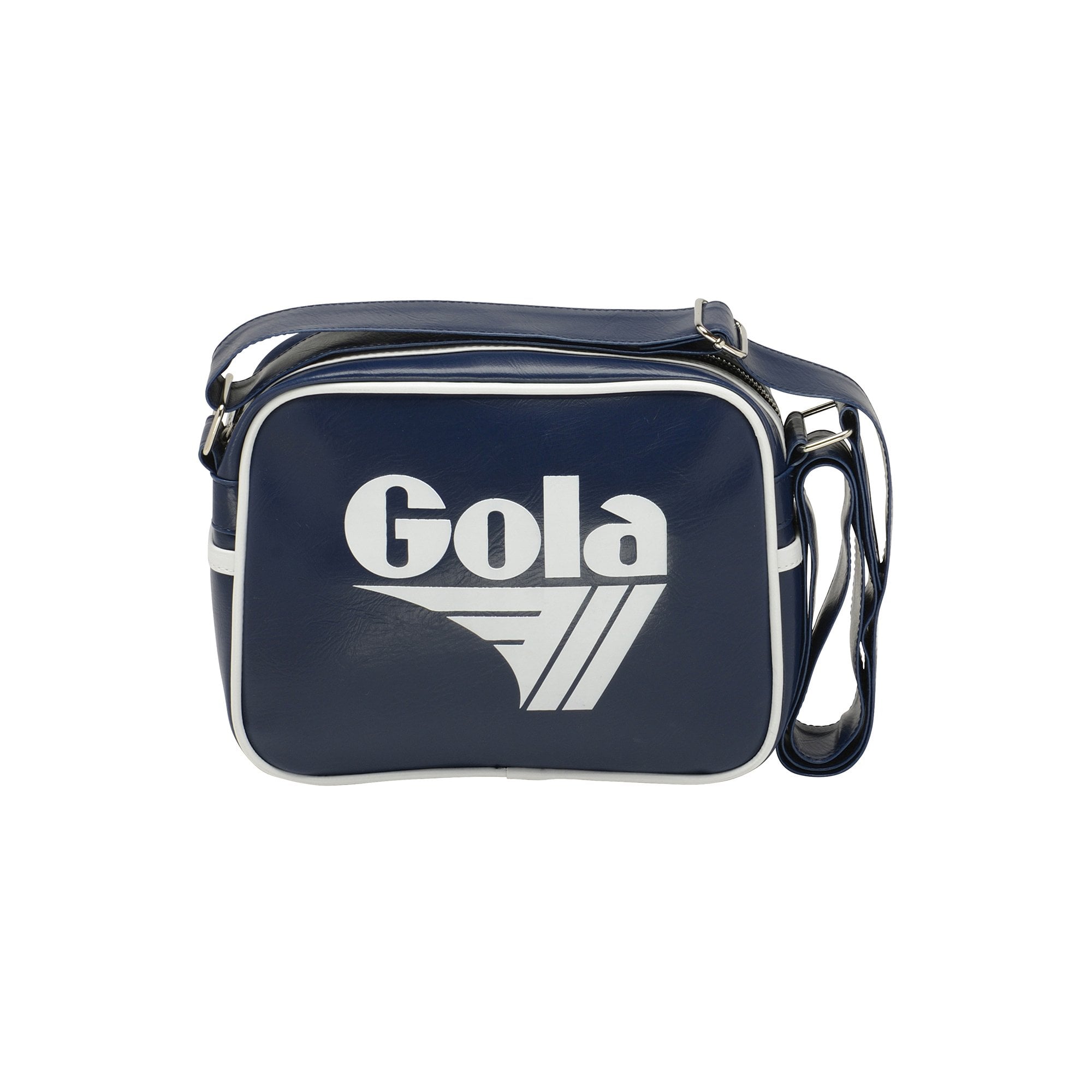Gola navy and white faux leather messenger bag