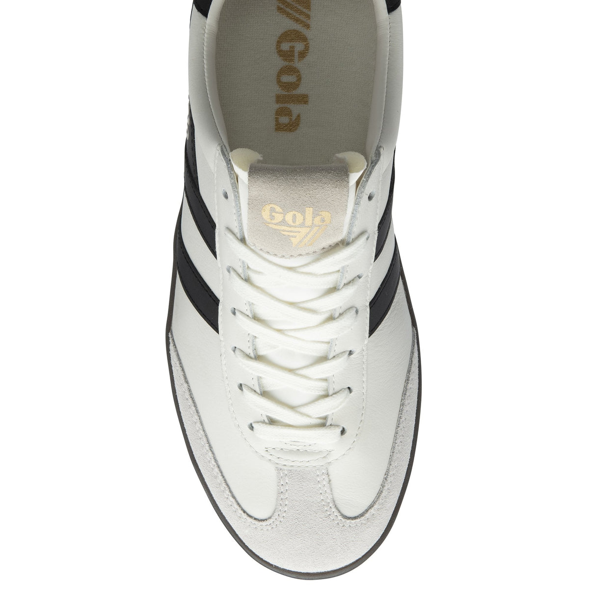Gola Womens Cyclone Leather Shoe White/Black/Dark Gum