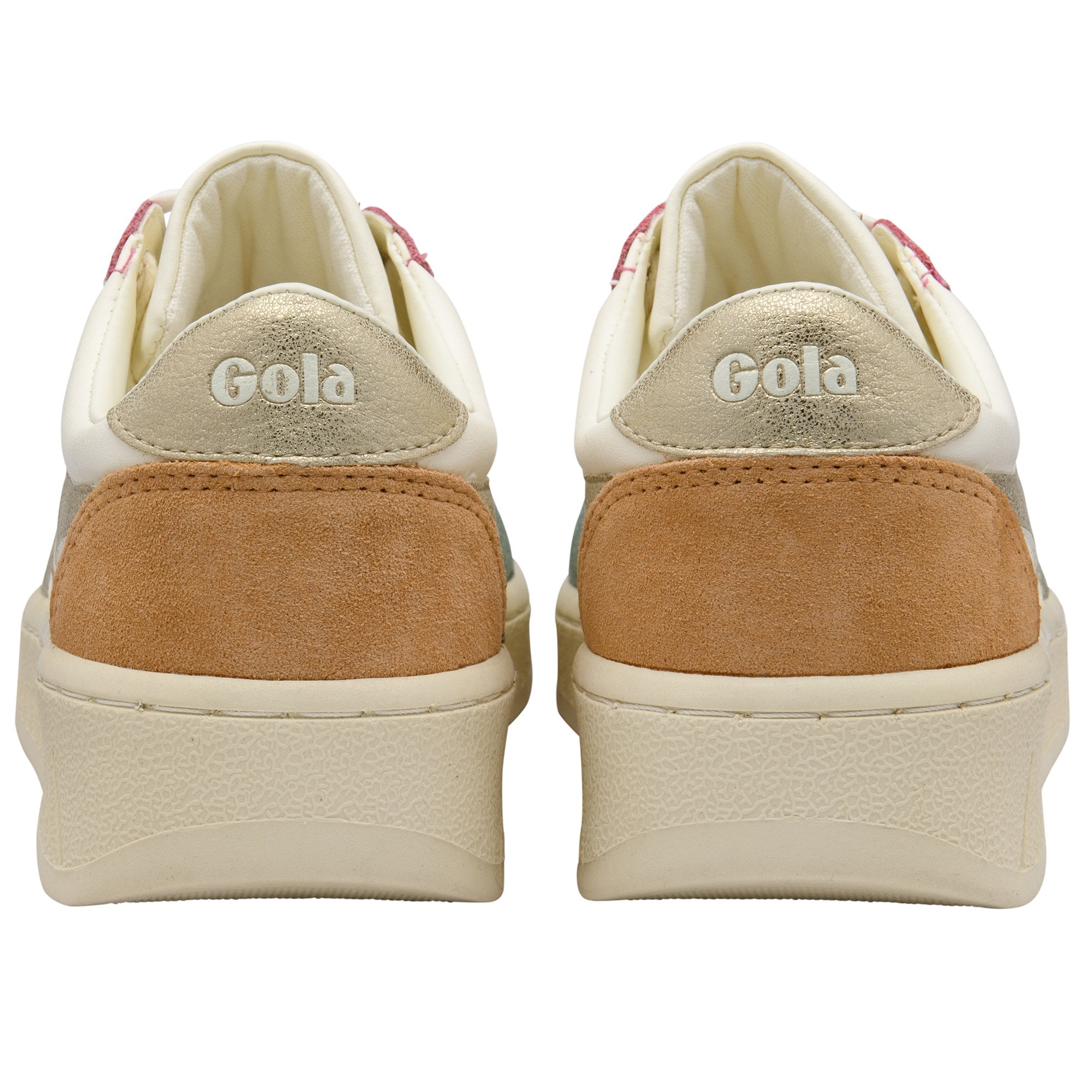 Gola Womens Trainer Grandslam Quadrant Off White/Green Mist/Gold/Salmon