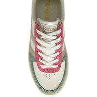 Gola Womens Trainer Grandslam Quadrant Off White/Green Mist/Gold/Salmon