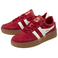 Gola Womens Trainer Grandslam Suede Red/Off White/Gum