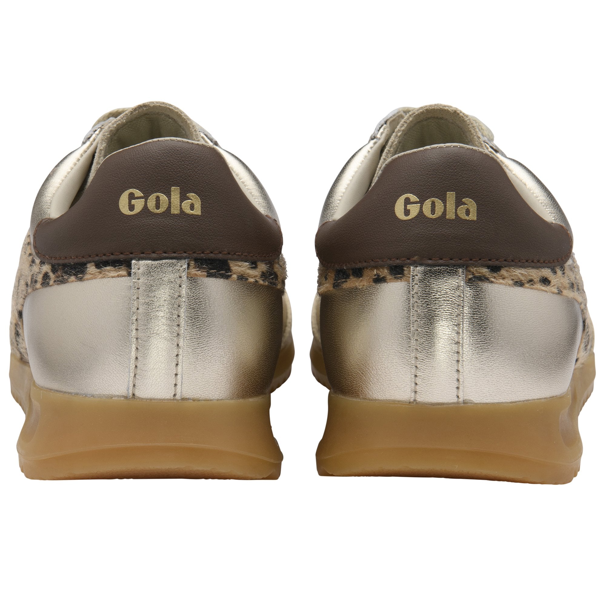 Gola Womens Trainer Torpedo Glimmer Safari Gold/Leopard/Dark Brown