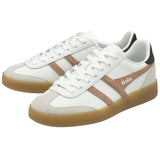 Gola Womens Trainer Viper Leather White/Cameo/Dark Brown/Gum