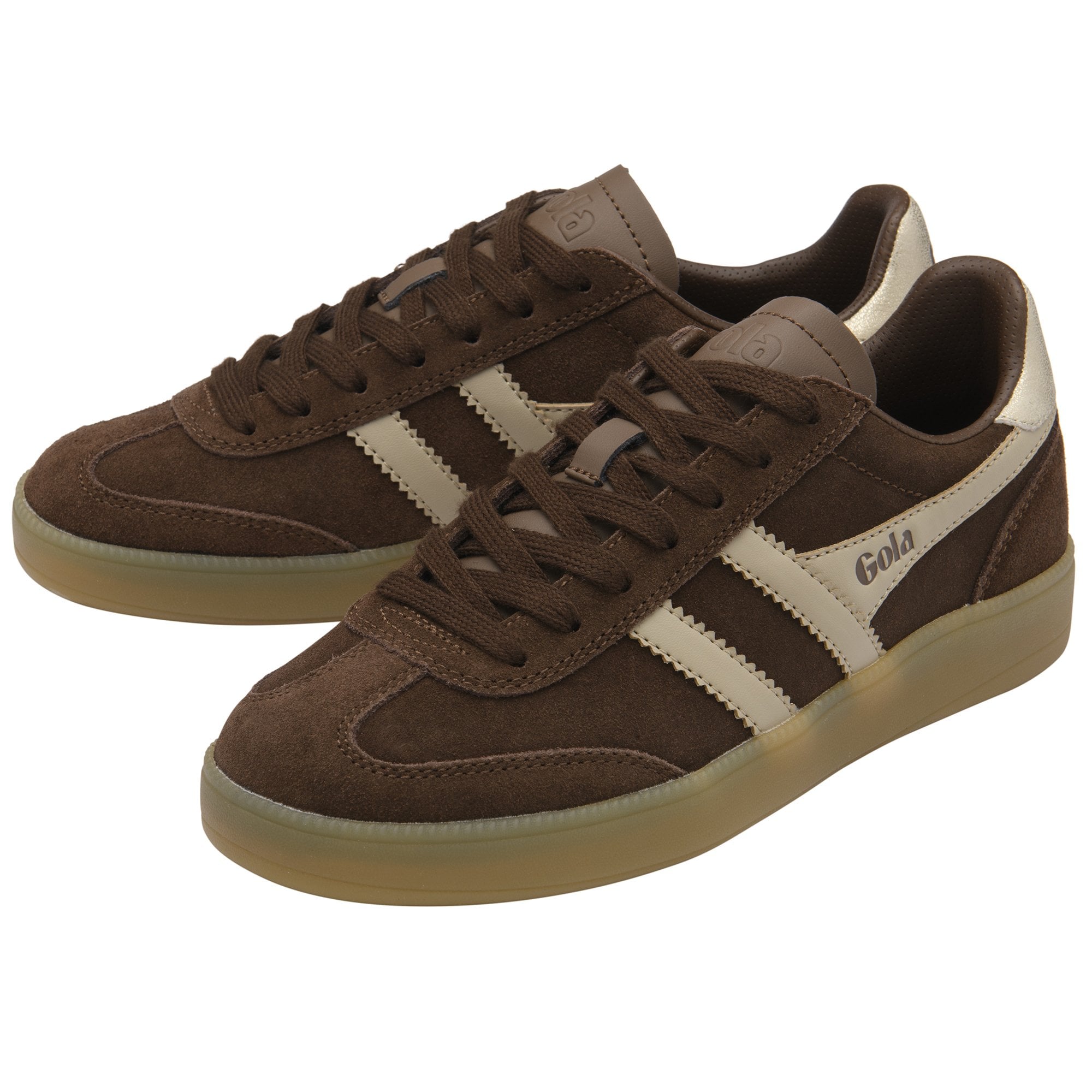 Gola Womens Trainer Viper Dark Brown/Bone/Gold/Gum