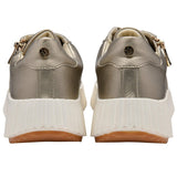 Lotus women's gold lace-up trainer