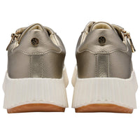 Lotus women's gold lace-up trainer