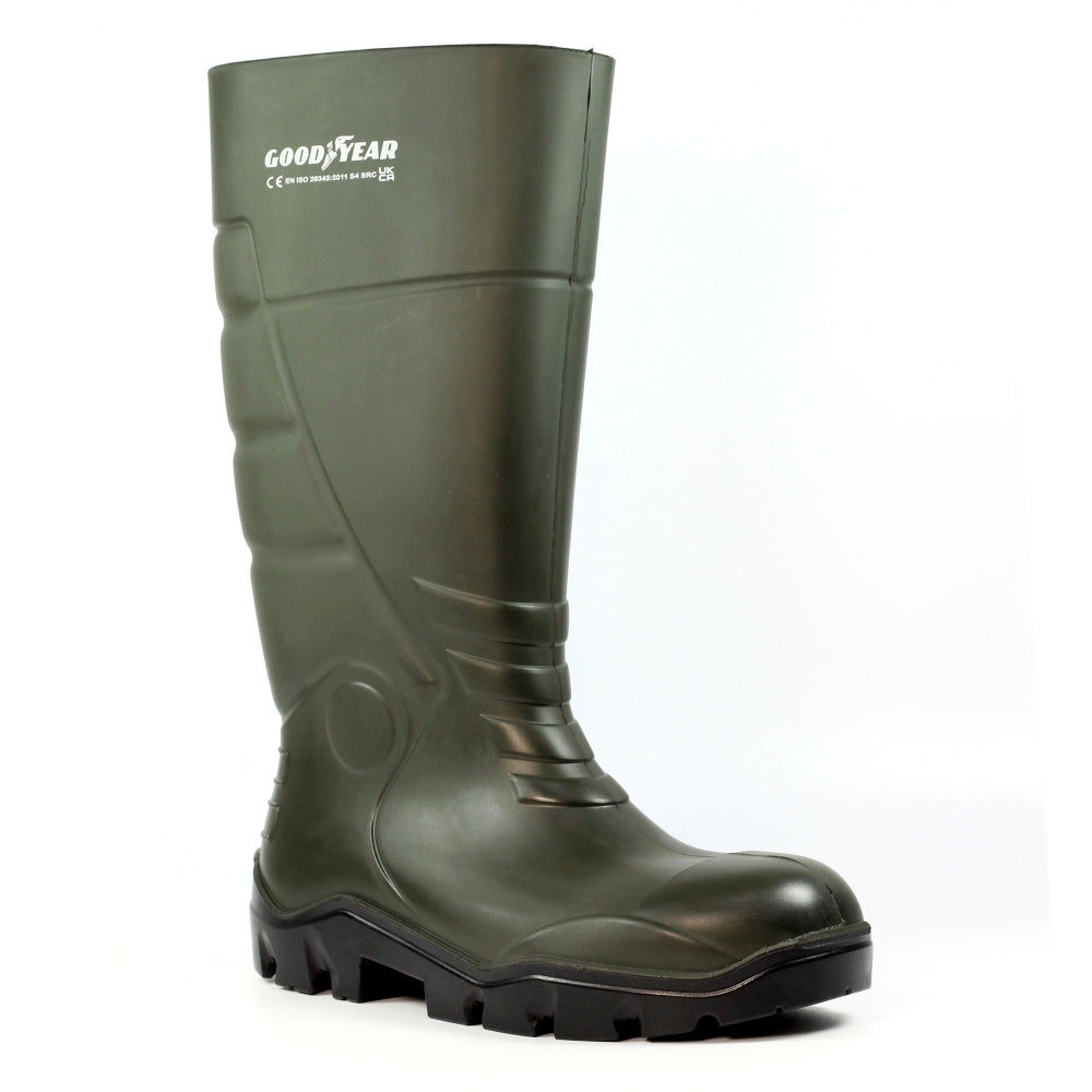 Goodyear Castle Plus men's green safety wellington boot
