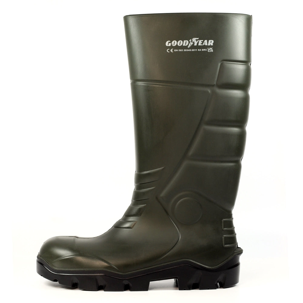 Goodyear Castle Plus men's green safety wellington boot