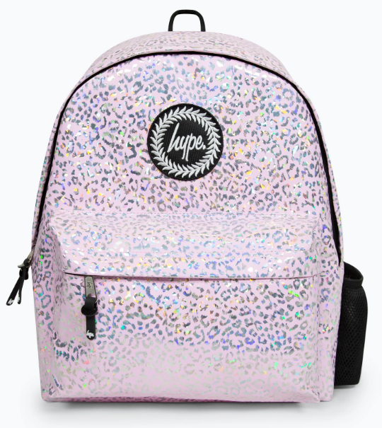 Hype Pink Holographic Leopard Print Backpack Donaghys