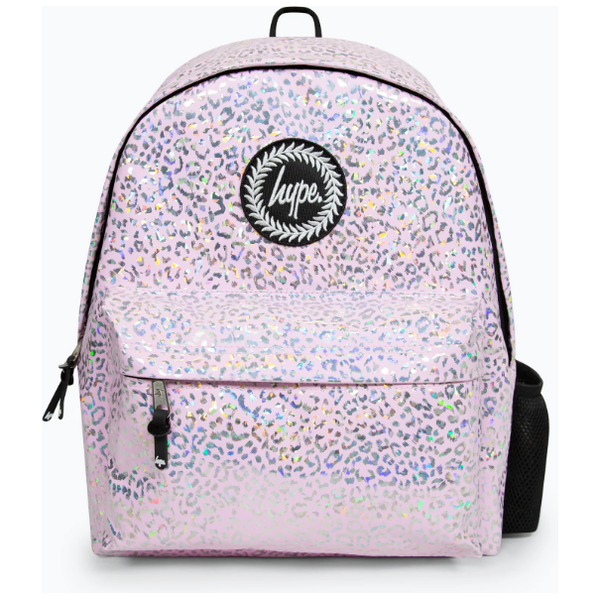 Hype Pink Holographic Leopard Print Backpack Donaghys