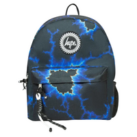 Hype Black Blue Lightning Badge Backpack