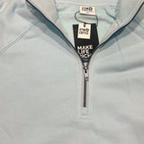 Gym+Coffee Womens Half Zip Clubhouse Baby Blue