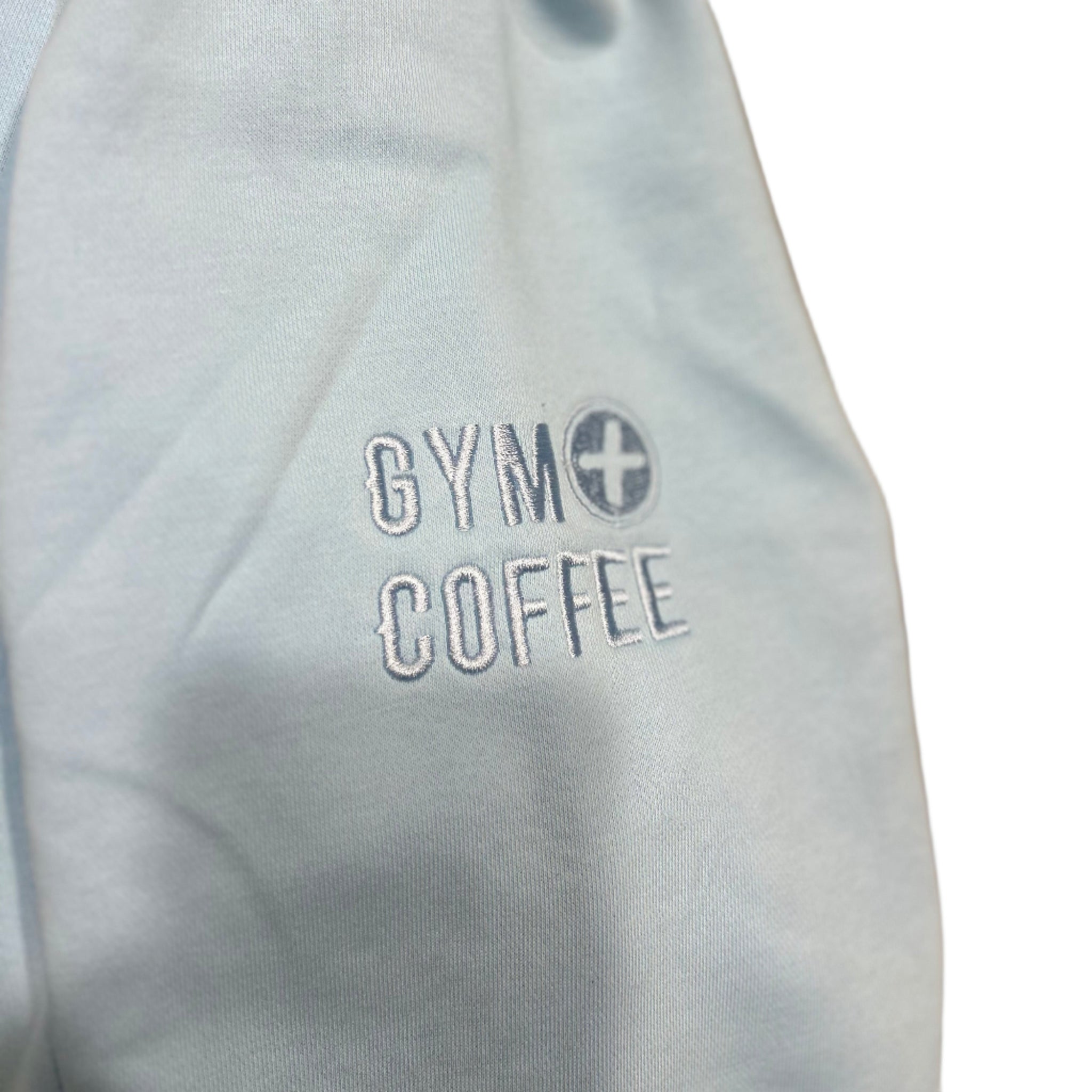 Gym+Coffee Womens Half Zip Clubhouse Baby Blue