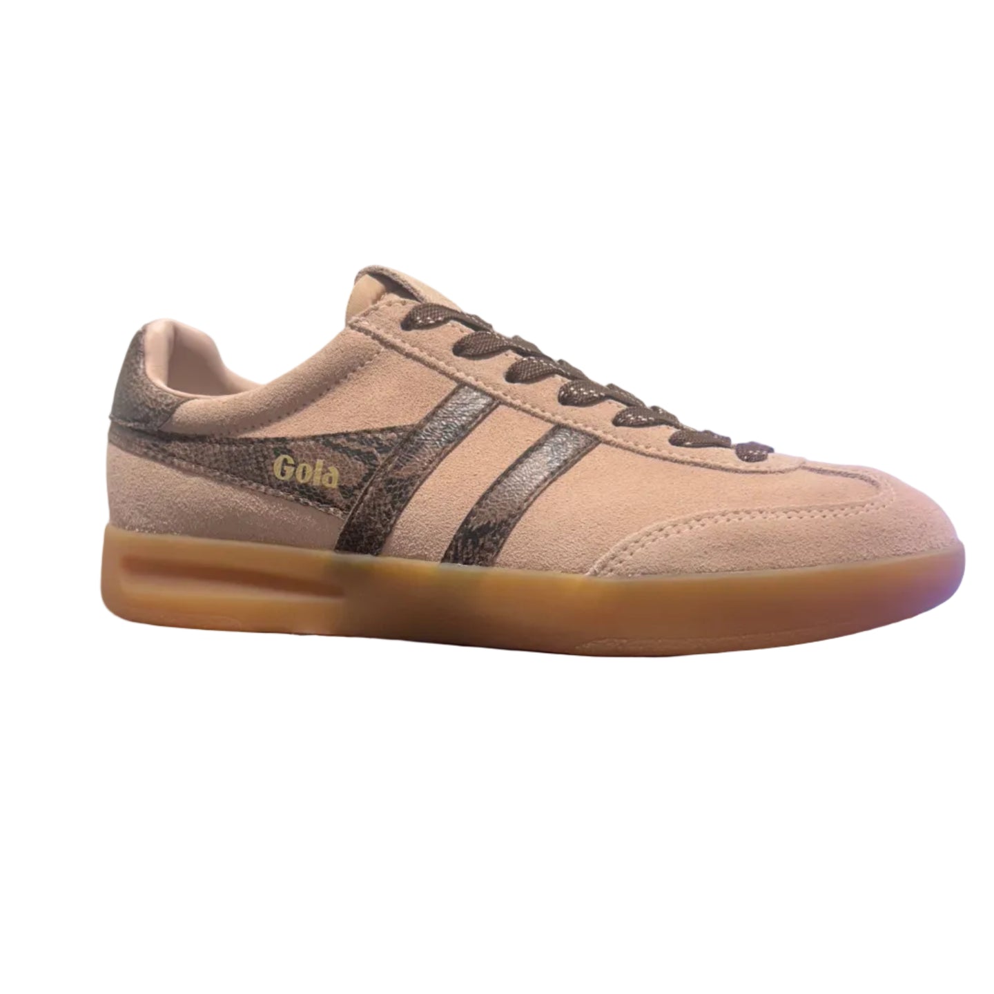 Gola women's beige snake-print trainer