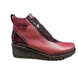 Pepe Saenz women's burgundy patent boot with zip