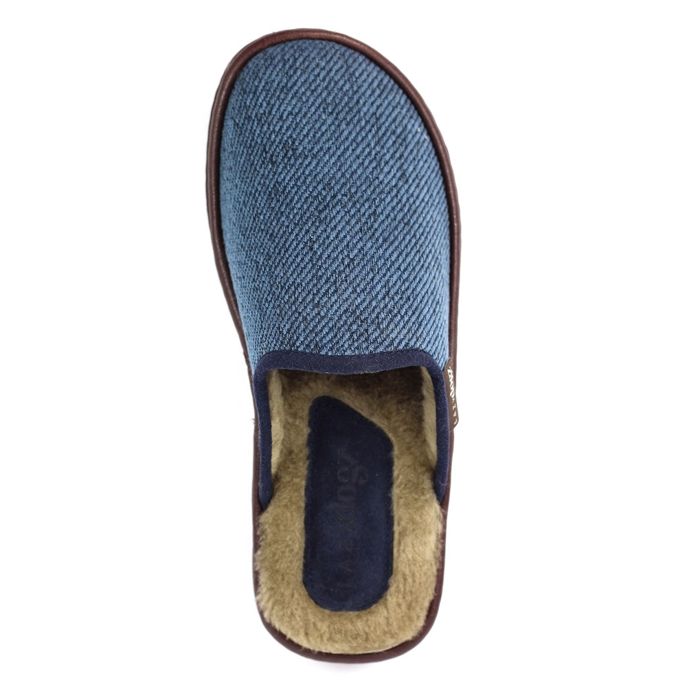 Lazy Dogz men's navy slip-on slipper